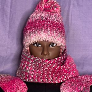 Hat with Infinity Scarf & Mittens